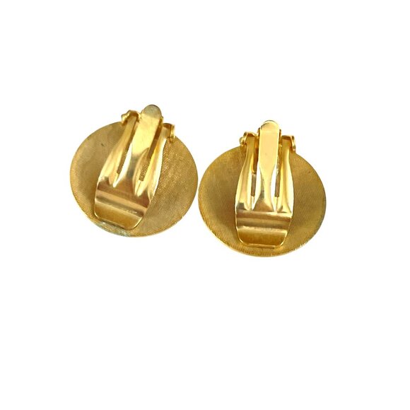 Vintage Black & Gold Starburst Clip-On Earrings Retro 90s 80s - Picture 4 of 7